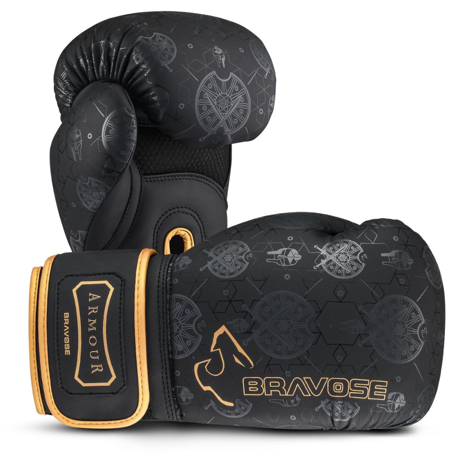 BRAVOSE Armour 10oz Boxing Gloves Men, Women, Ladies | Muay Thai Gloves for Training, Sparring Glove in Customized Mould for Snug Fit | Ideal for Punching Bag, MMA Fighting, Kickboxing 12, 14oz, 16oz