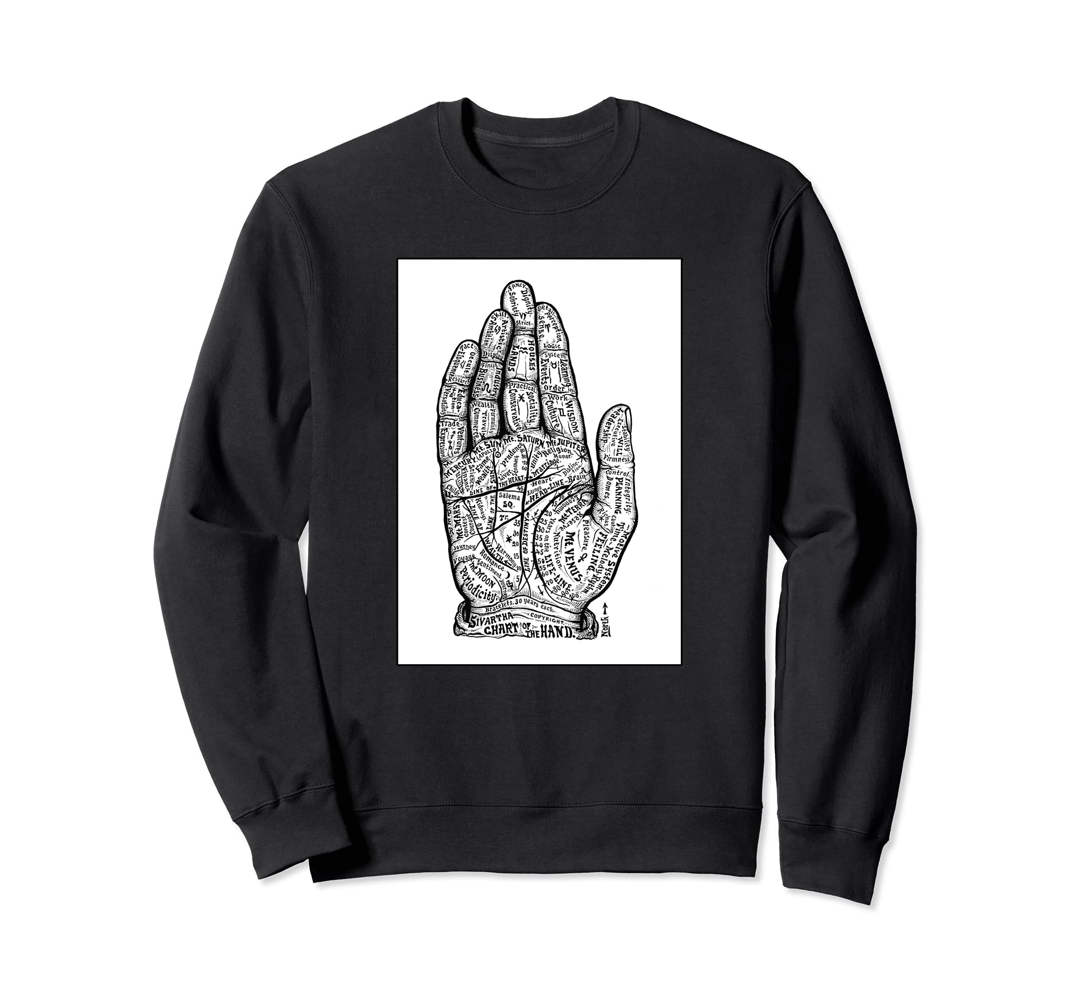 Palm Hand Reading Palmistry Victorian Era Magic Mystic Sweatshirt