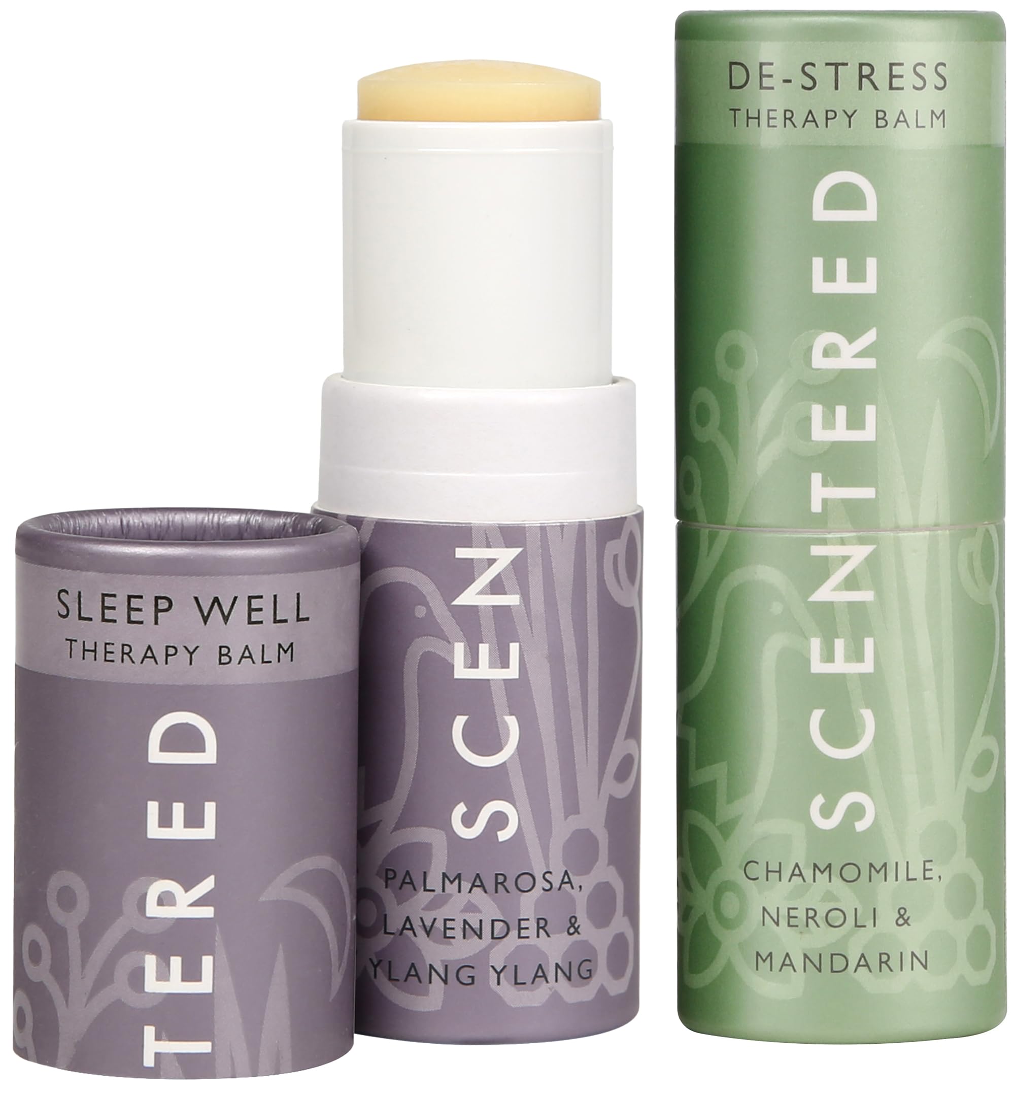 Scentered Aromatherapy Balm Stick Duo for Sleep & Stress-Relief - Roll On Essential Oil Blends of Lavender & Chamomile - Aromatherapy Gifts for Women - Sleep Well & De-Stress