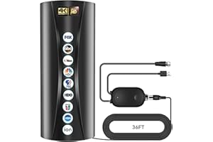 LALEI 900+ Miles Range TV Antenna, Indoor/Digital TV Antenna for Local Channels, Long Range TV Antenna for Smart TV/Older TV-Support 8K 4K 1080P with 36ft Coaxial Cable & Signal Amplifier Booster