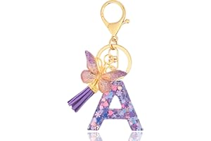 ANHBKAR Alphabet Initial Letter Keychain Cute Heart Resin - Letter Keychain for Backpack Charms - Initial Keychains for Women