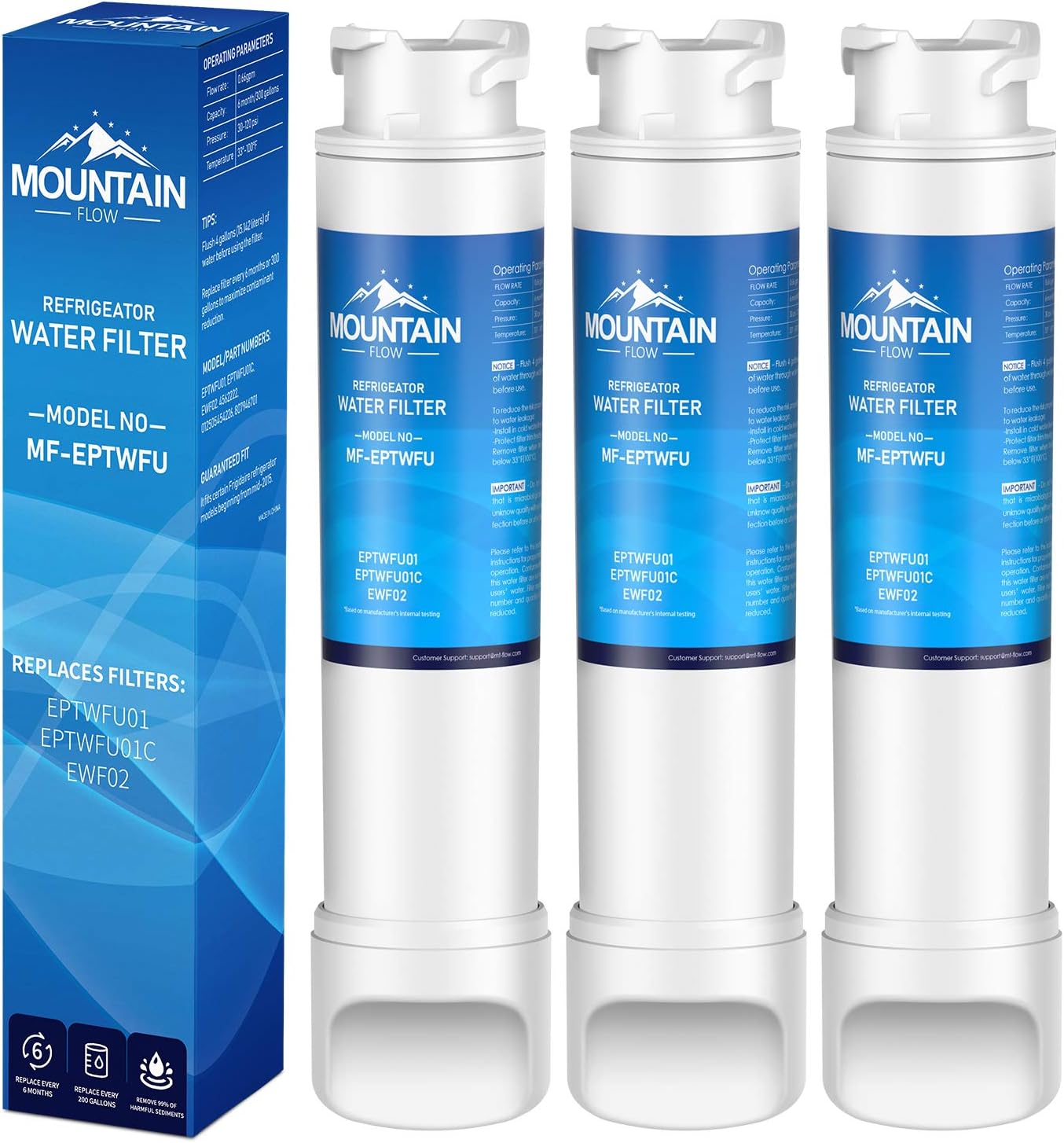 Mountain Flows ẸPTWFU01 Water Filter Replacement for