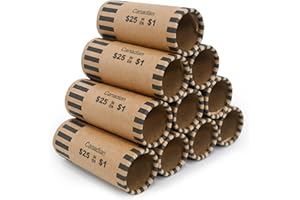 L LIKED 49 Pcs Preformed Loonie Coin Wrappers for Canadian Coins,1 Dollar Coin Rollers