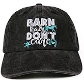 InnoBeta Horse Gifts for Girls, Women, Horse Lovers, Barn Hair, Don't Care, Funny Adjustable Cotton Embroidered Baseball Cap, Grey