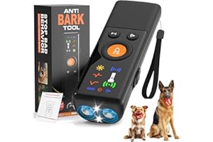 Mystarry Dog Bark Deterrent Devices Ultrasonic Anti Barking Device with LCD Screen & 3 Modes, No More Barks Dog Training Tools to Stop Bad Behaviors Safe Trainer Up to 35ft for Indoor Outdoor Use