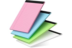 DORFAS 4 Pack Legal Pads 8.5 x 11 Legal Pads 8.5 x 11 Wide Ruled Notepads Colored Note Pads 8.5 x 11 Perforated Legal Notepads 80GSM Legal Pad 30 Sheets Writing Pads for School, College, Office