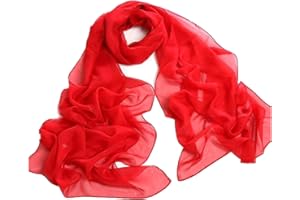 Fashionable Solid Color Chiffon Scarf - Red