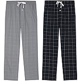 Vulcanodon Mens Cotton Pajama Pants-2pack, Lightweight Sleep Pants for Men