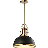 JONATHAN Y JYL9536A Homer 13" 1-Light Modern Industrial Iron LED Dome Pendant, Classic, Cottage, Farmhouse, Industrial, Rusti