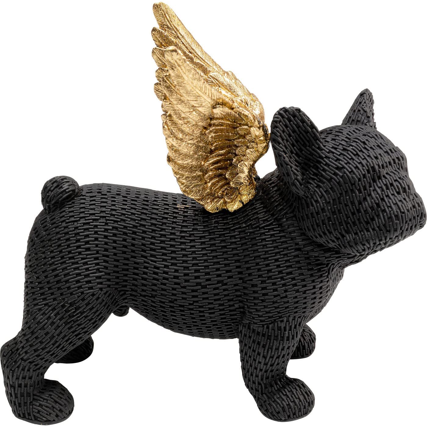 Kare Design Deco Figurine Angel Puppy, Black, Modern, Animal Statue, Gift Idea, Decorative Home Accessories, Room Decor, Home Decor for Living Room, Bedroom, 25x28x10 cm (H/W/D)
