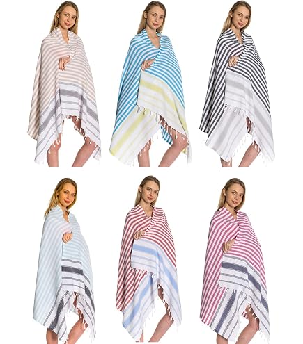 Tabluxe Turkish Beach Towel – 35x70 Inch Lightweight & Quick-Drying, Black Aztec Design For Bath, Pool, & Travel - View #7