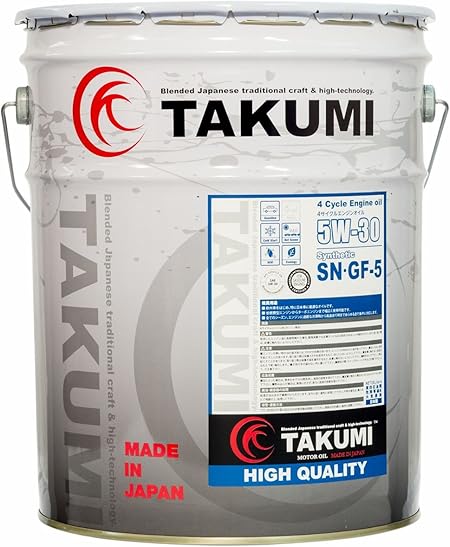 Amazon Takumiモーターオイル エンジンオイル 5w 30 Sn Gf 5 l 4輪ガソリン車専用 化学合成油 街乗り 車 バイク 車 バイク