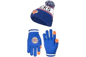 Ultra Game Youth NBA Official Super Soft Winter Beanie Knit Hat with Extra Warm Touch Screen Gloves