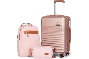 CONCEPTEN Carry On Luggage 22x14x9 Airline Approved, 20-inch Hard Shell Suitcases with Wheels, ABS Lightweight Carry on Suitcase with TSA Lock