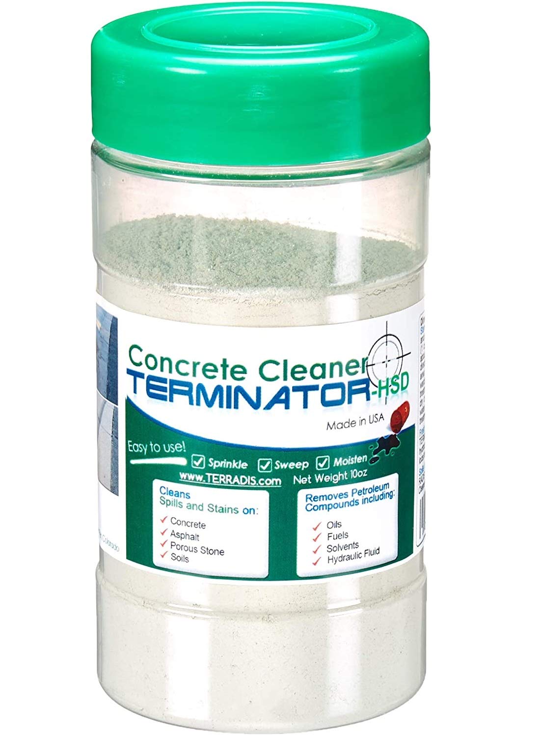 Terminator-HSD Eco-Friendly Bio-Remediates and Removes Oil & Grease Stains on Concrete and Asphalt Driveways, Garages, Pavers, Patios, Parking Lots, Streets and Warehouses (.3 ltr)