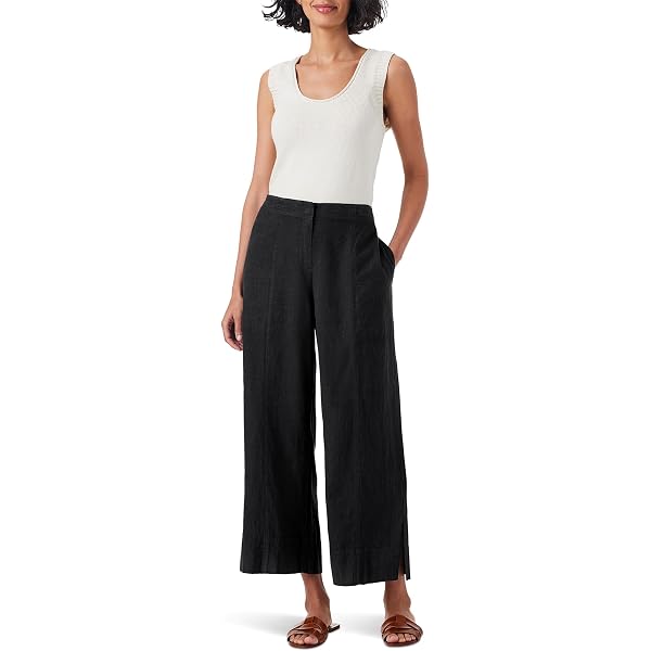 NIC+ZOE Women's Rumba Park Wide Leg Ankle Pants Black Onyx 0 26