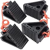 OULEME Premium Rubber Wheel Chocks with Carry Handles, Solid RV Tire Chocks for Camper, Travel Trailer, Trucks or ATV, Stable