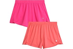 RBX Girls' Active Shorts - 2 Pack Lightweight and Breathable Athletic Gym Flowy Dolphin Shorts for Girls (Sizes: 4-16)