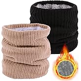 lifwimner Winter Fleece Neck Warmer Mens Ski Mask Face Warmer Neck Gaiter Neck Scarf Women Thick Windproof 2 Pack