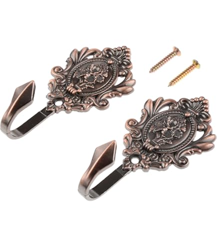 Yueton Vintage Crystal Rose Wall Hooks - Pack Of 2 Silver Coat & Hat Hangers