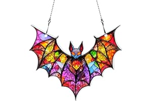 THMNJ Bat Halloween Ornaments Colorful Window Hanging Decorations Home Wall Decor for Indoor Outdoor
