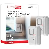 UltraPro Personal Security Window and Door Alarm, 2 Pack, Wireless Chime | DIY Protection, Burglar Alert, Easy Installation, Home Security, Ideal for Home, Garage, Apartment, White, 45115