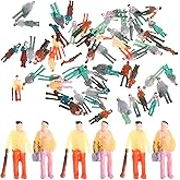 VILLCASE 100pcs People Figurines, 1:150 Scale DIY Painted Figures, Miniature Figures Assorted Colors for Model Train Diorama 