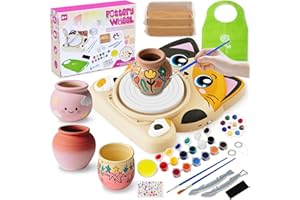 Insnug Pottery Wheel for Kids - Pottery Arts and Crafts for Kids Ages 8-12 with 3 Pack Painting Kit Air Dry Clay Art Supplies Toys for Girls Boy Christmas Birthday Gift for 6+