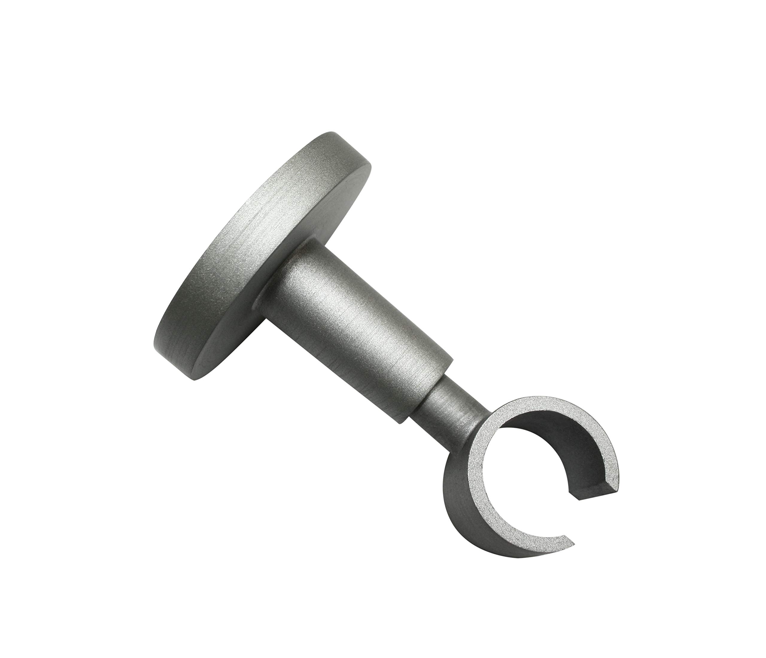 Gardinia Kira Series Ceiling Support for Curtain Pole with Metal Mounting Plate, 1-Track Open, Includes All Mounting Parts, Diameter 19 mm, Silver