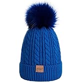 Alepo Kids Winter Beanie Hat, Children's Warm Fleece Lined Knit Thick Ski Cap with Pom Pom for Boys Girls