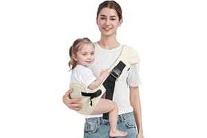 MISSWISDOM Toddler Sling Carrier, Toddler Carrier Sling Easy to Use (7-30lbs), Baby Sling Hip Carriers with Backrest, Beige