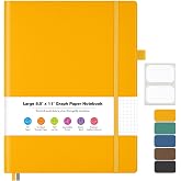 Dotted Journal, Softcover Leather Dot Grid Notebook Journal for Women Men | No Bleed Thick Paper for Smooth Writing, Lay Flat, 8.5" x 11" Journal for Work, School, Travel, Professional Business Style