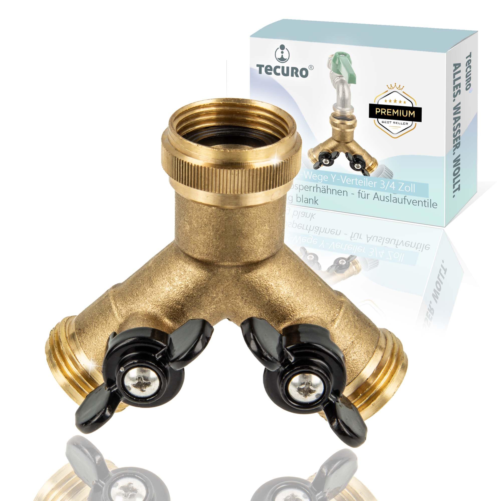 2-Way Splitter with Shut-Off Valves for Faucets and Valves