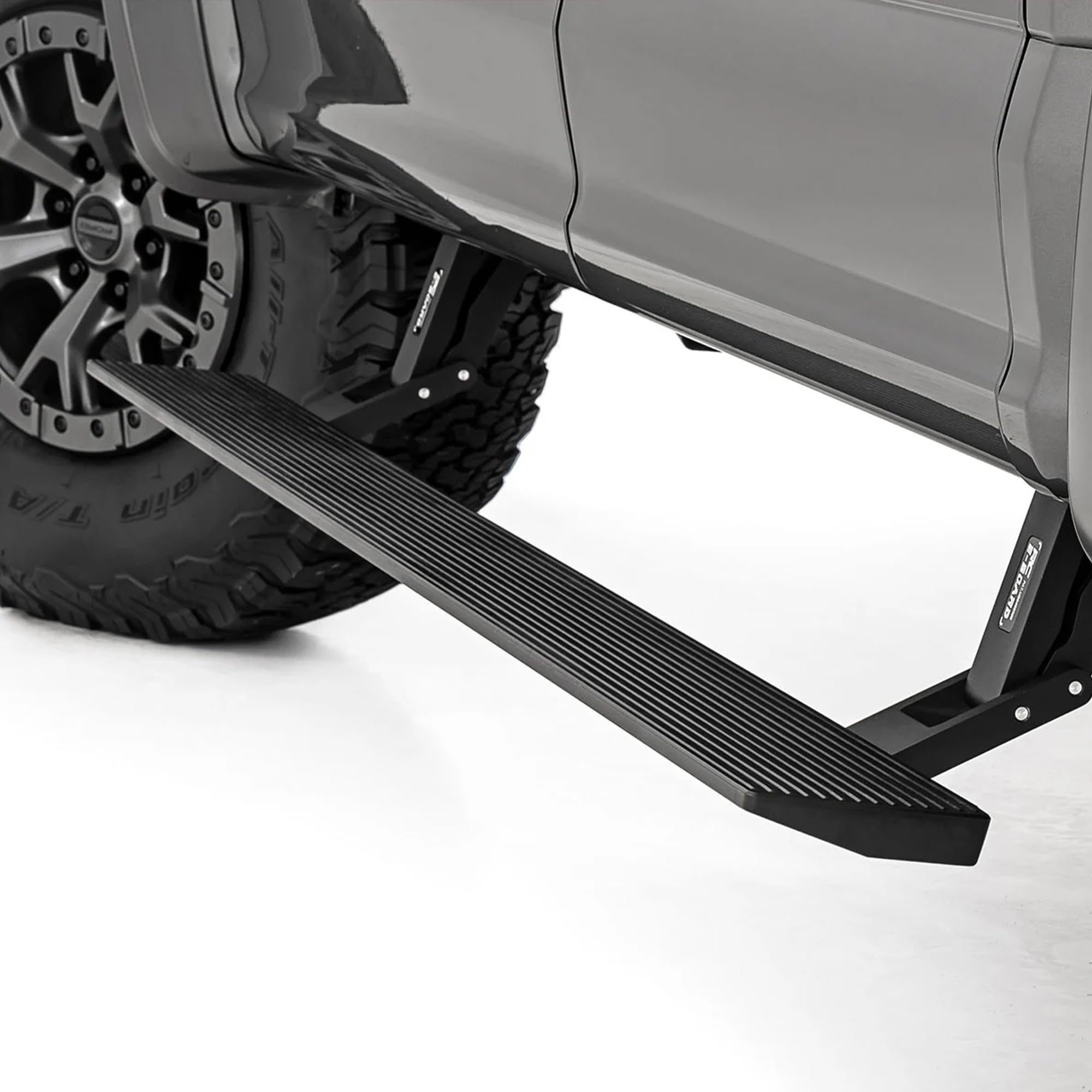 Photo 1 of **STEPS ONLY, MOTOR MISSING**
Rough Country Power Running Boards with LED Step Lights for Ford F-150 Lightning/F-250/F-350/Raptor (2015-2025) Crew Cab - Retractable Electric Side Steps, Non-Slip Aluminum Design