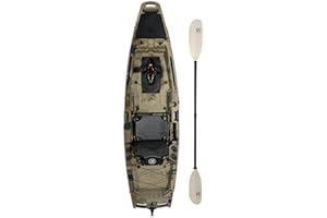 BKC PK11 10.5-Foot Sit-On-Top Fishing Kayak, Pedal Drive Propeller System, Stable Hull Design, Pro Aluminum Frame Seat by Brooklyn Kayak Company