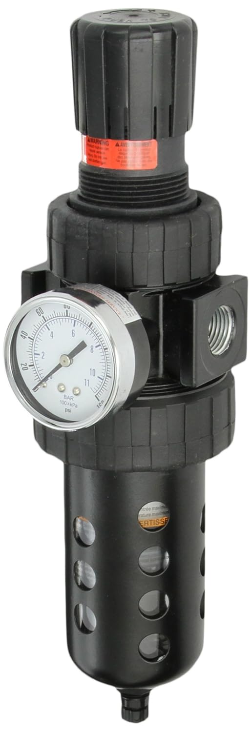 Parker 07E32A16AC One Piece Filter/Regulator, 1/2" NPT, Polycarbonate