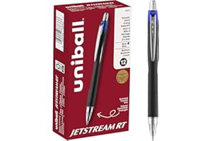 UNI-BALL uniball Jetstream RT Retractable Ballpoint Pen, Medium Point (1.0mm), Blue, 12 Pack