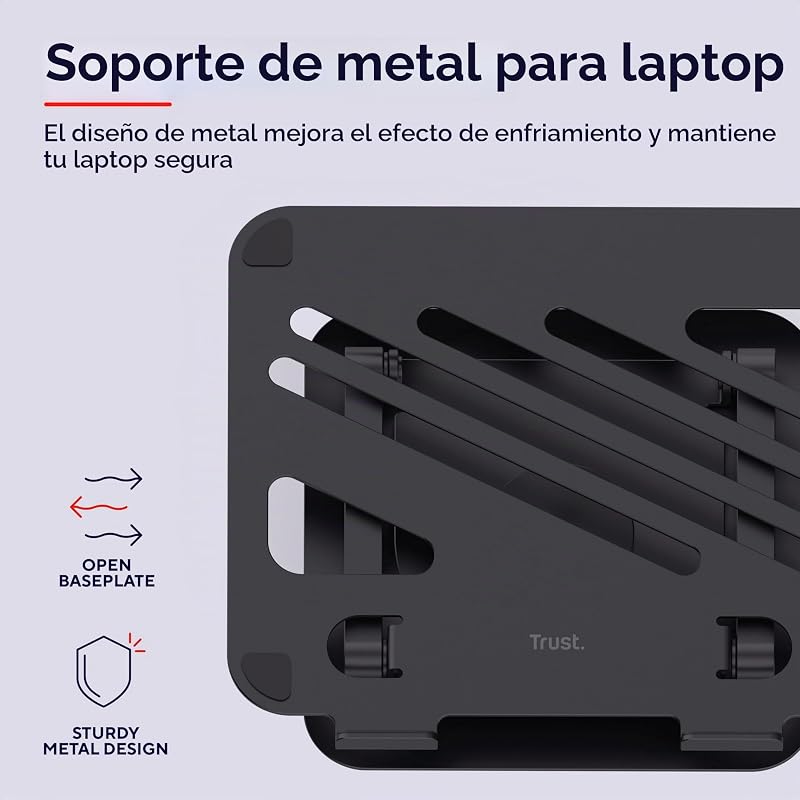 Suporte para portátil Zeff 16, rotação de 360 graus, preto