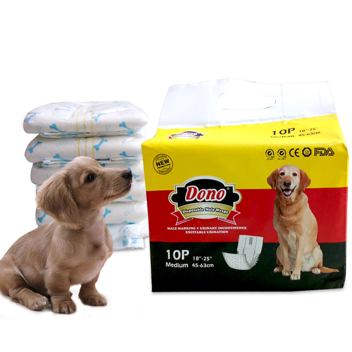 XS Pet Supplies Dono Disposable Male Wraps Dog Diapers Super Absorbent