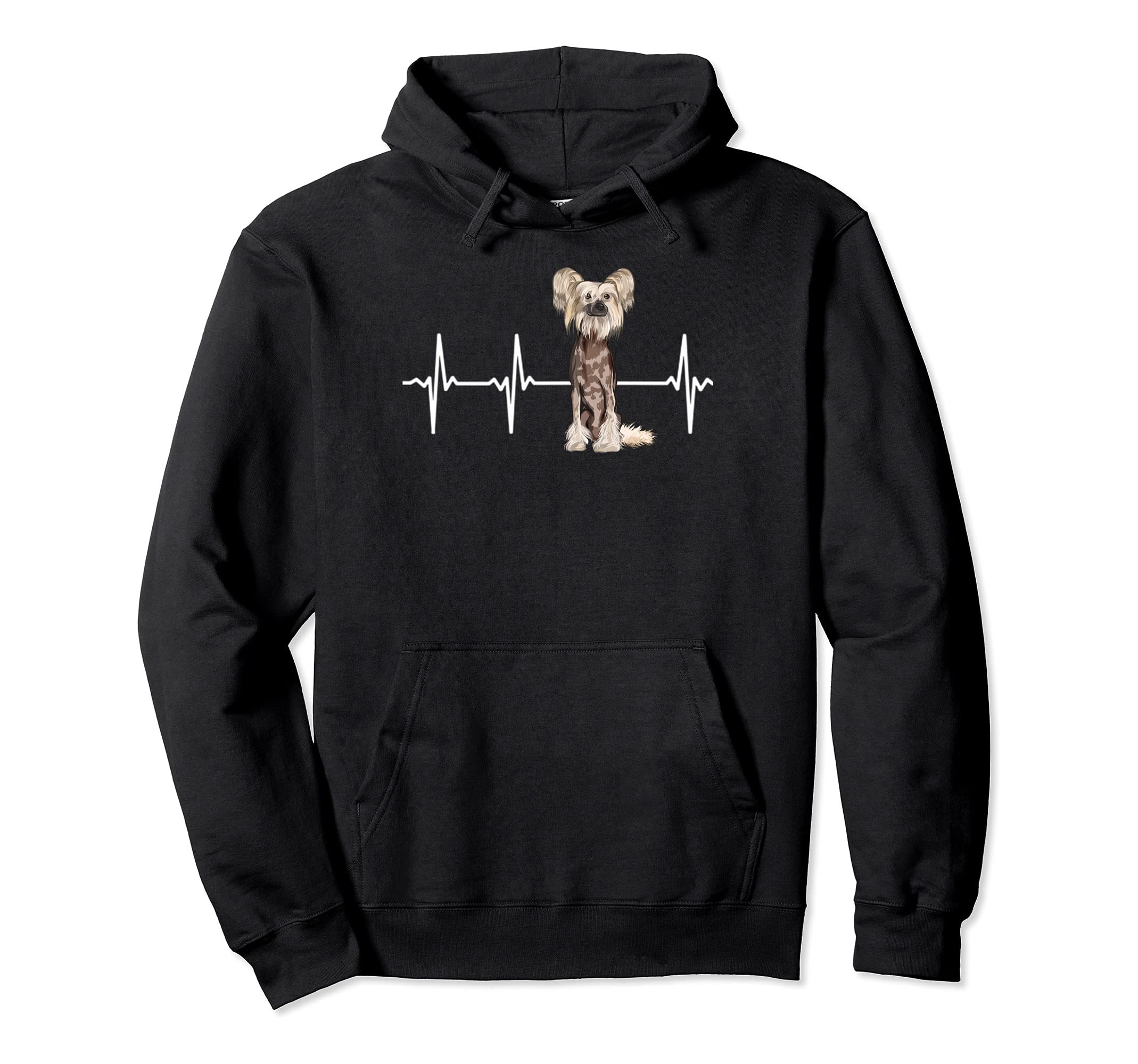Chinese Crested Heartbeat Dog Lover Pullover Hoodie