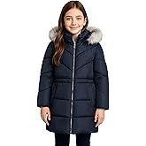 SOLOCOTE Girls Puffer Winter Coat Faux-Fur Hood Sherpa Lined with Pockets Long Heavy Thick Water-resistant 8-14 Years