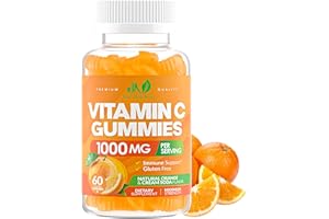 JUST NUTRIENTS Vitamin C Gummies 1000mg for Adults & Kids – Chewable Multivitamin with Zinc for Immune System & Collagen Support for Skin – Orange Flavor – Gluten Free, Non-GMO, Vegetarian – 60 Gummies