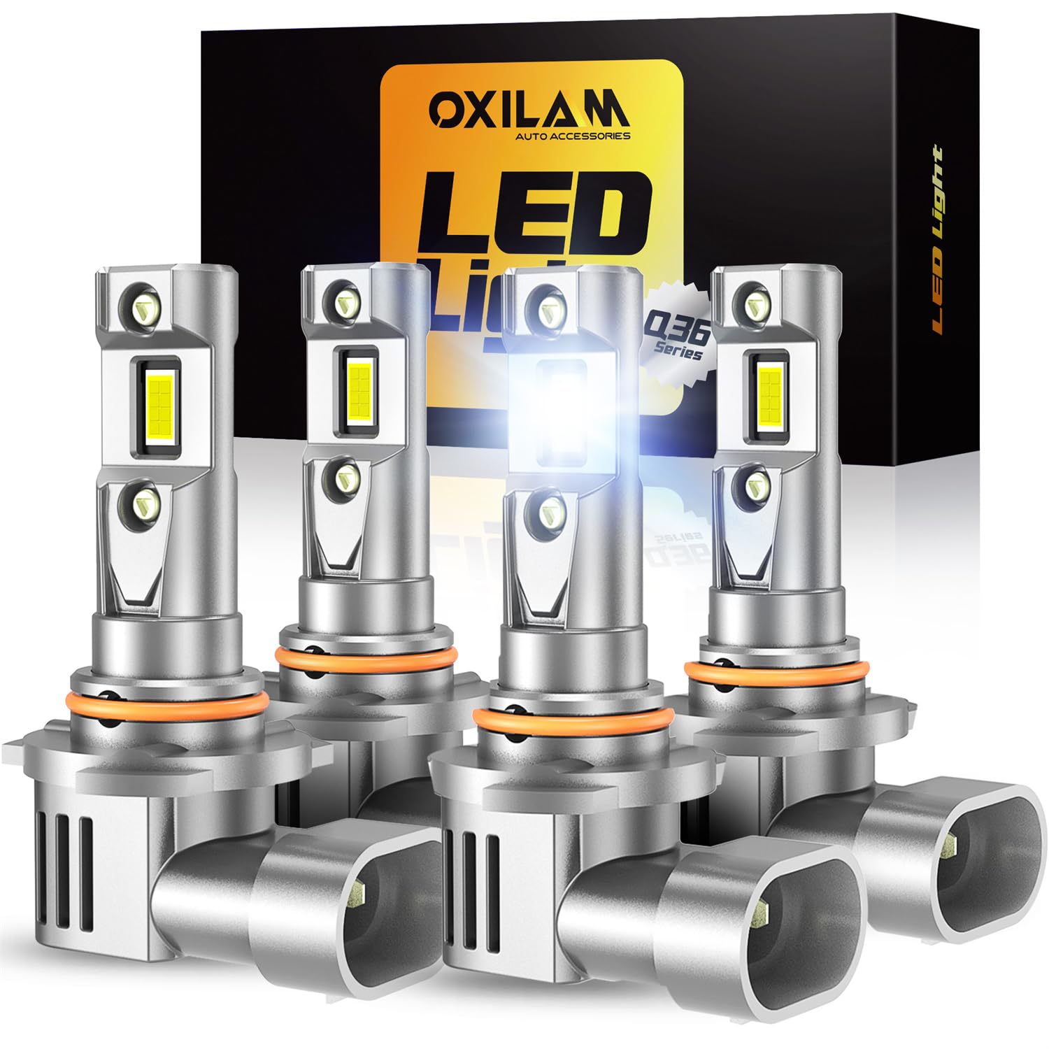 OXILAM 9005 9006 LED Bulb Combo HB-3 HB-4 Bulbs, 70000LM 120W, Ultra-Bright, 5 Min Quick Install, 70000H Lifespan, No Flicker, 99% Compatibility Image