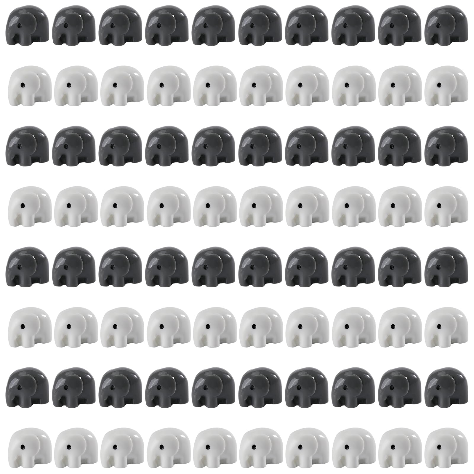 WEWAYSMILE 80pcs Mini Resin Animals, Tiny Mini Elephant Resin Animals for Patio Home Decor DIY Crafts (2 Styles)