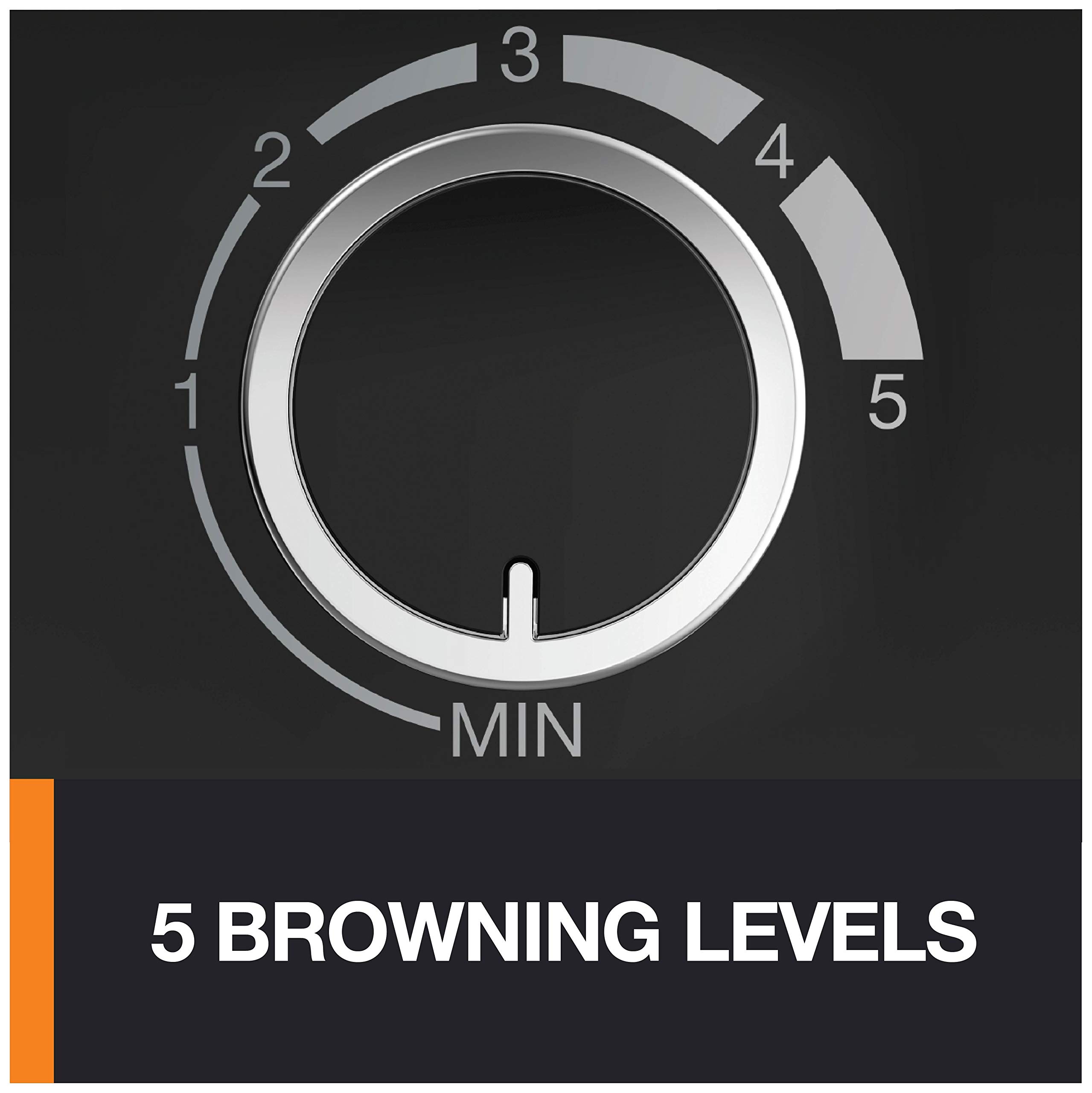 KRUPS 4-Slice Belgian Waffle Maker: Stainless Steel, 5 Browning Levels, Audible Ready Beep, Removable Plates, 1200W, Silver/Black, Large Waffle Maker Family Size, Great for Family Breakfasts