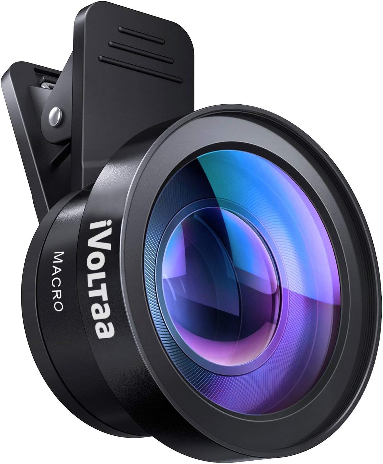 (Renewed) iVoltaa Universal Mobile Lens iVMO-2PL Pro-Kit 2 in1 Wide Angle and Macro Lens (Black)