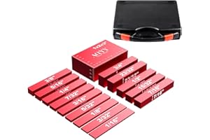 AQYY Setup Blocks Height Gauge Set, 15pcs Precision Aluminum Setup Bars for Router and Table Saw Accessories Woodworking Set Up,Bars Accessories Laser Engraved Size Markings