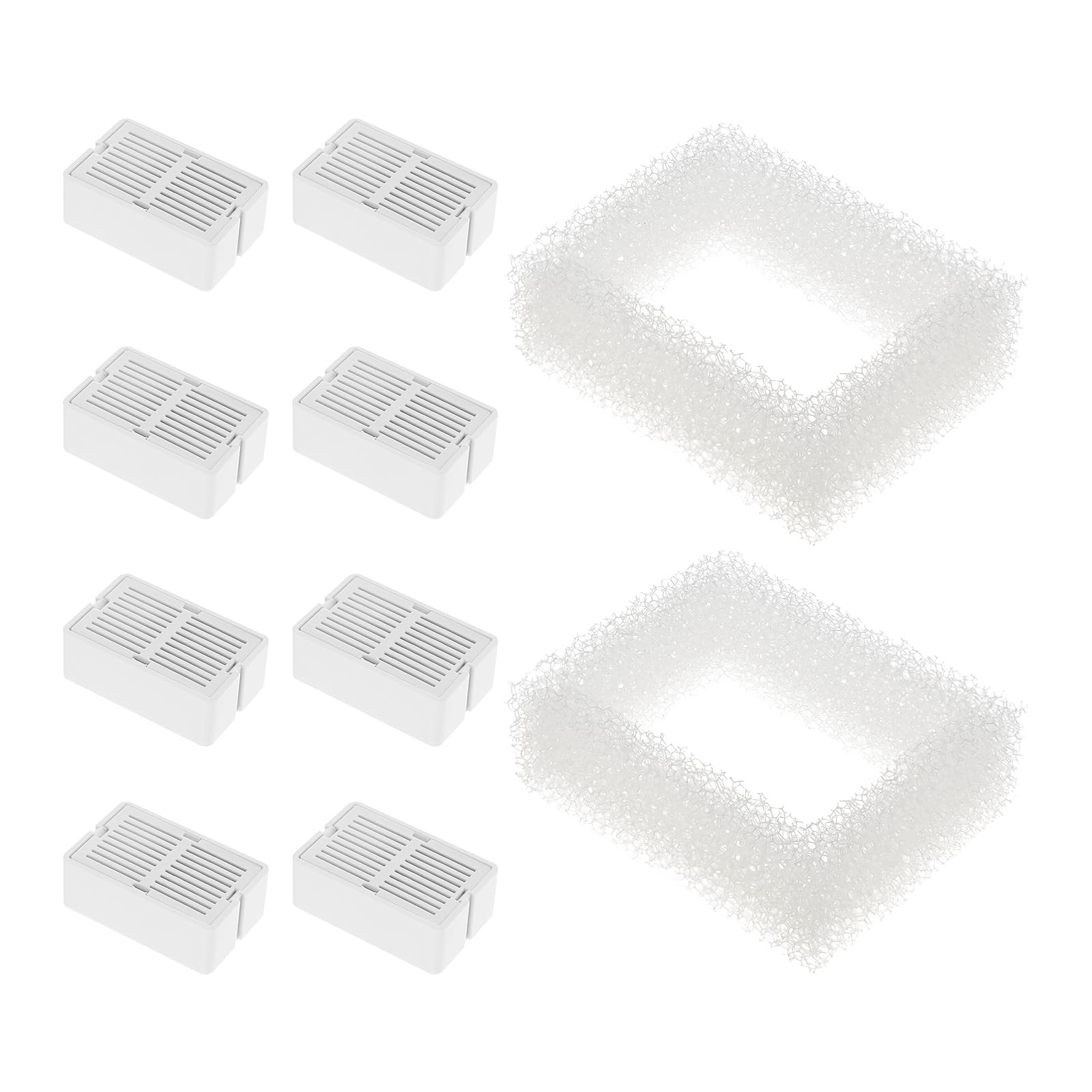 YINETTECH Pet Water Fountain Filter Compatible with Vakdon Cat Drinking Fountain Include 8PCS Activated Carbon Filters & 2PCS Foam Filters Pet Water Dispenser Filter