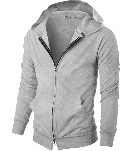 Klizzer Luxury Mens Zip Up Hoodie of Cotton Fleece Heavyweight