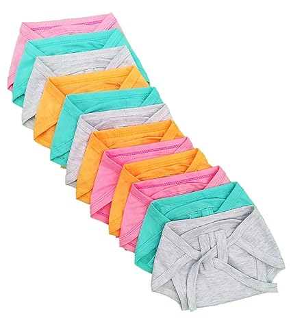 Sunuo Washable Reusable Multicolour Hosiery Cotton Diapers,Nappy,Langot for New Born Baby (0-6 Months,Pack of 10)